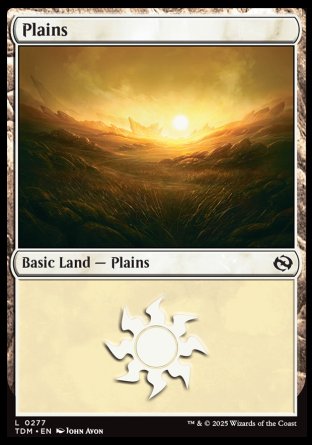 (277) Magic The Gathering Tarkir: Dragonstorm Single: Plains (V.2) Holo Land