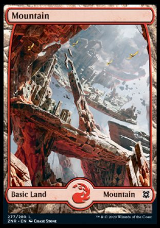 (277/280) Magic The Gathering Zendikar Rising Single: Mountain (V.3) Holo Land