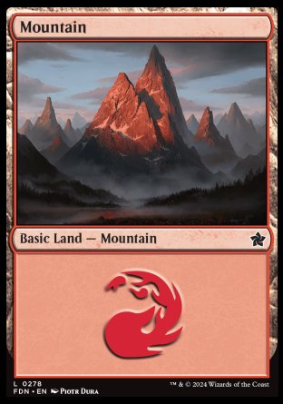 (278) Magic The Gathering Magic: The Gathering Foundations Single: Mountain (V.1) Land