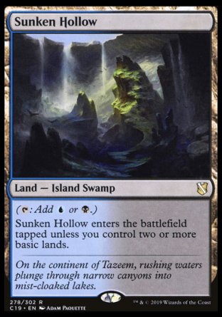 (278) Magic The Gathering Commander 2019 Single: Sunken Hollow Holo Rare