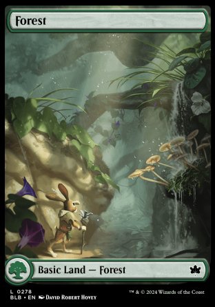 (278) Magic The Gathering Bloomburrow Single: Forest (V.1) Holo Land