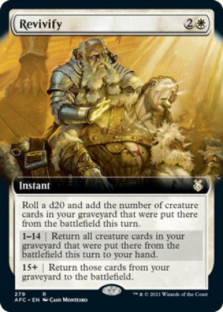 (279) Magic The Gathering Commander: Adventures in the Forgotten Realms: Extras Single: Revivify Rare