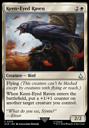 (279) Magic The Gathering Universes Beyond: Assassin's Creed: Extras Single: Keen-Eyed Raven Uncommon