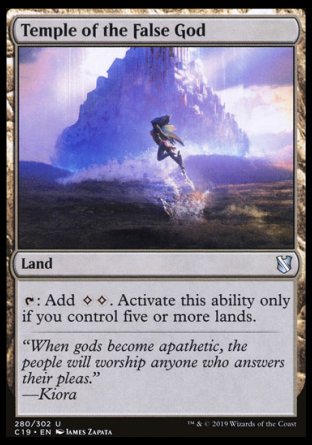 (280) Magic The Gathering Commander 2019 Single: Temple of the False God Uncommon
