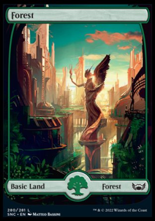 (280) Magic The Gathering Streets of New Capenna Single: Forest (V.1) Holo Land