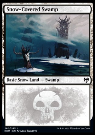(280/285) Magic The Gathering Kaldheim Single: Snow-Covered Swamp (V.1) Land