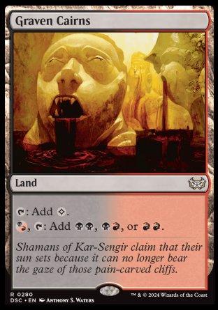 (280) Magic The Gathering Commander: Duskmourn: House of Horror Single: Graven Cairns Rare