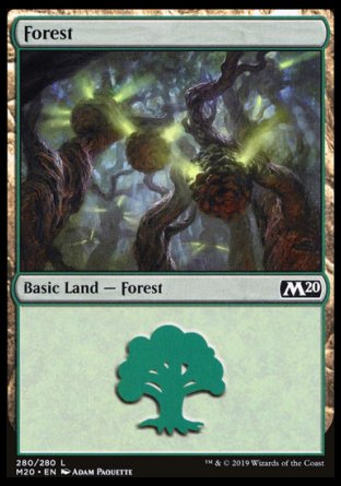 (280/280) Magic The Gathering Core 2020 Single: Forest (V.4) Land