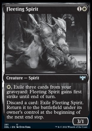 (281) Magic The Gathering Innistrad: Double Feature Single: Fleeting Spirit Holo Uncommon