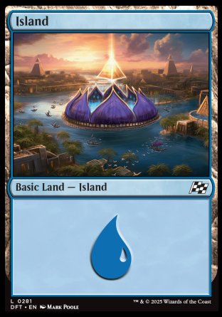 (281) Magic The Gathering Aetherdrift Single: Island (V.3) Land