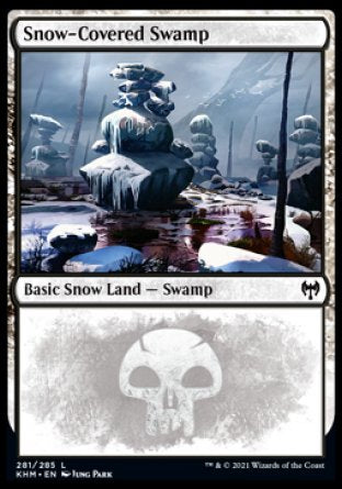(281/285) Magic The Gathering Kaldheim Single: Snow-Covered Swamp (V.2) Land