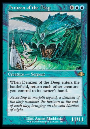(282) Magic The Gathering Dominaria Remastered: Extras Single: Denizen of the Deep (V.1) Holo Rare