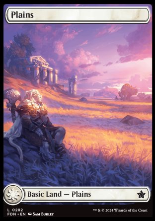 (282) Magic The Gathering Magic: The Gathering Foundations: Extras Single: Plains (V.1) Land