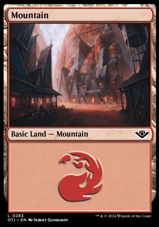 (283) Magic The Gathering Outlaws of Thunder Junction Single: Mountain (V.2) Holo Land