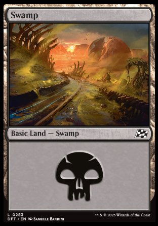 (283) Magic The Gathering Aetherdrift Single: Swamp (V.2) Holo Land