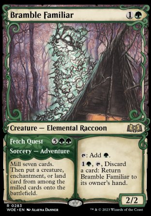 (283) Magic The Gathering Wilds of Eldraine: Extras Single: Bramble Familiar // Fetch Quest Holo Rare