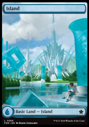 (284) Magic The Gathering Magic: The Gathering Foundations: Extras Single: Island (V.1) Holo Land