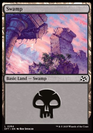 (284) Magic The Gathering Aetherdrift Single: Swamp (V.3) Holo Land