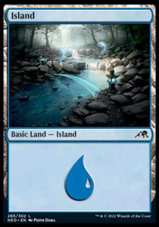 (285) Magic The Gathering Kamigawa: Neon Dynasty Single: Island (V.3) Holo Land