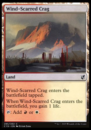 (285) Magic The Gathering Commander 2019 Single: Wind-Scarred Crag Common