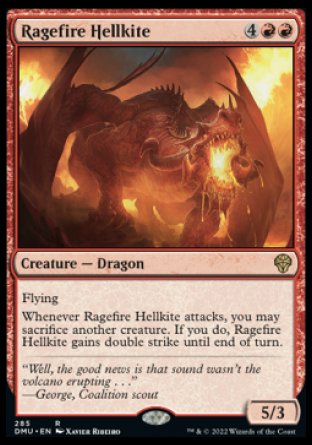 (285) Magic The Gathering Dominaria United: Extras Single: Ragefire Hellkite (V.1) Rare