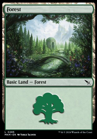 (285) Magic The Gathering Murders at Karlov Manor Single: Forest (V.2) Holo Land