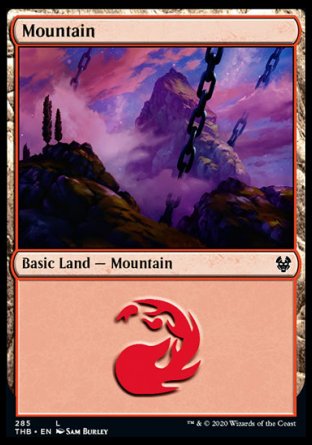 (285) Magic The Gathering Theros Beyond Death: Extras Single: Mountain (V.2) Holo Land
