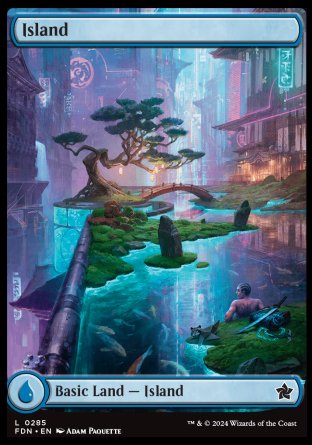 (285) Magic The Gathering Magic: The Gathering Foundations: Extras Single: Island (V.2) Holo Land