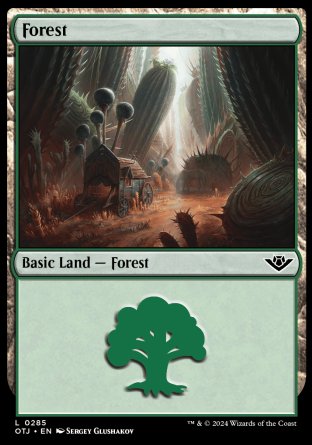 (285) Magic The Gathering Outlaws of Thunder Junction Single: Forest (V.2) Holo Land