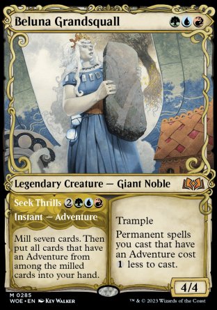 (285) Magic The Gathering Wilds of Eldraine: Extras Single: Beluna Grandsquall // Seek Thrills Holo Mythic