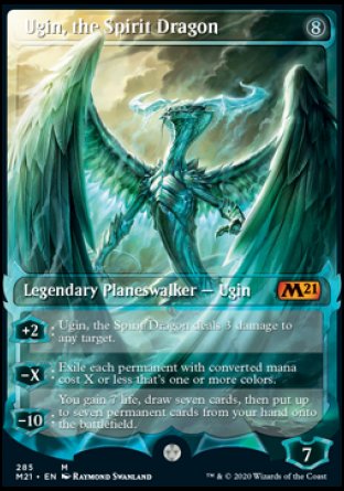 (285) Magic The Gathering Core 2021: Extras Single: Ugin, the Spirit Dragon (V.2) Holo Mythic