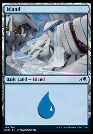 (286) Magic The Gathering Kamigawa: Neon Dynasty Single: Island (V.4) Holo Land