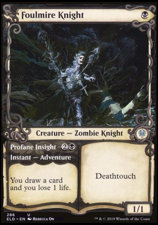(286) Magic The Gathering Throne of Eldraine: Extras Single: Foulmire Knight // Profane Insight Uncommon