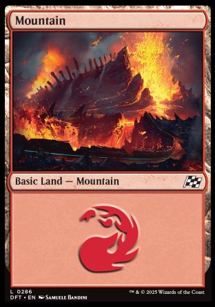 (286) Magic The Gathering Aetherdrift Single: Mountain (V.2) Land