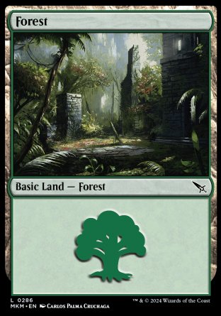 (286) Magic The Gathering Murders at Karlov Manor Single: Forest (V.3) Holo Land