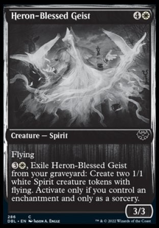(286) Magic The Gathering Innistrad: Double Feature Single: Heron-Blessed Geist Holo Common