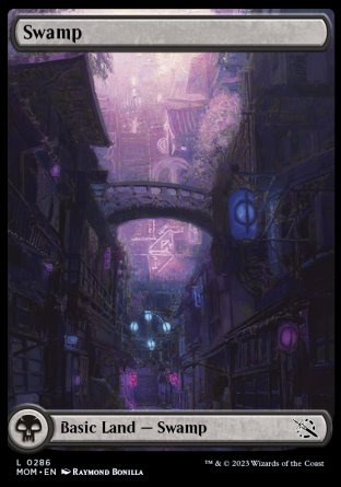 (286) Magic The Gathering March of the Machine Single: Swamp (V.2) Holo Land