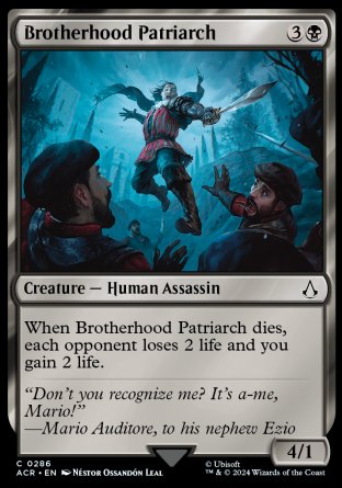 (286) Magic The Gathering Universes Beyond: Assassin's Creed: Extras Single: Brotherhood Patriarch Common