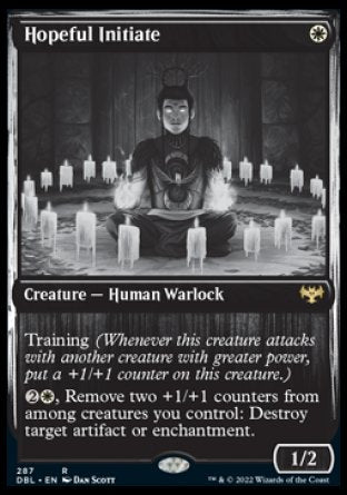 (287) Magic The Gathering Innistrad: Double Feature Single: Hopeful Initiate Holo Rare