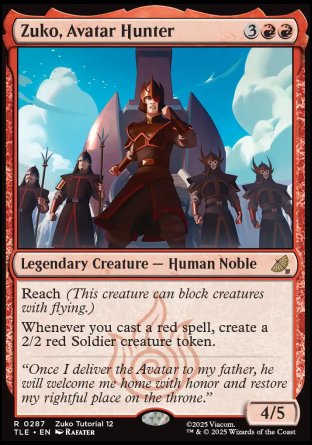(287) Magic The Gathering Magic: The Gathering | Avatar: The Last Airbender: Eternal Single: Zuko, Avatar Hunter (V.2) Rare