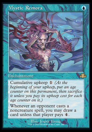 (288) Magic The Gathering Dominaria Remastered: Extras Single: Mystic Remora (V.1) Holo Rare