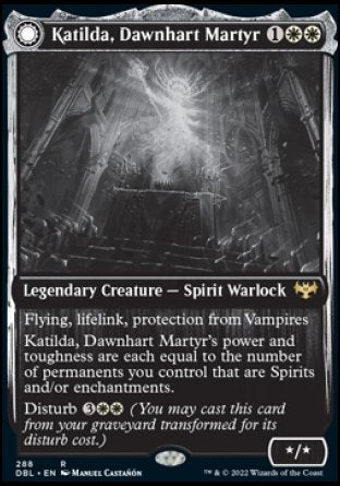 (288) Magic The Gathering Innistrad: Double Feature Single: Katilda, Dawnhart Martyr // Katilda's Rising Dawn Holo Rare