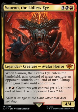 (288) Magic The Gathering The Lord of the Rings: Tales of Middle-earth: Extras Single: Sauron, the Lidless Eye (V.1) Mythic