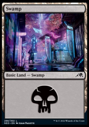 (288) Magic The Gathering Kamigawa: Neon Dynasty Single: Swamp (V.4) Land