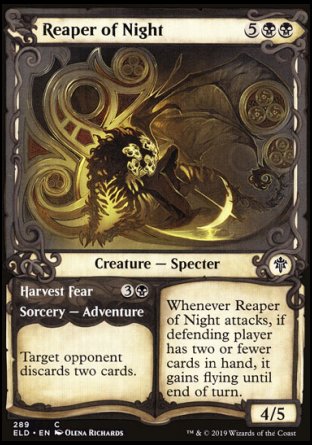 (289) Magic The Gathering Throne of Eldraine: Extras Single: Reaper of Night // Harvest Fear Holo Common