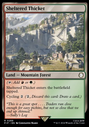 (289) Magic The Gathering Universes Beyond: Fallout Single: Sheltered Thicket Rare