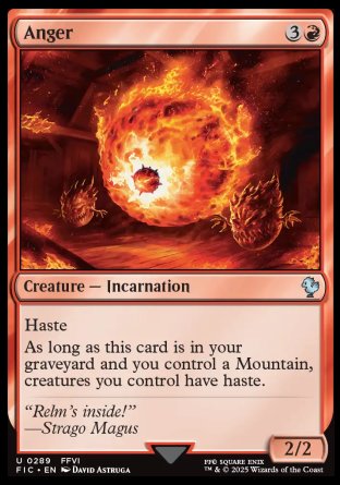 (289) Magic The Gathering Commander: Magic: The Gathering - FINAL FANTASY Single: Anger Uncommon