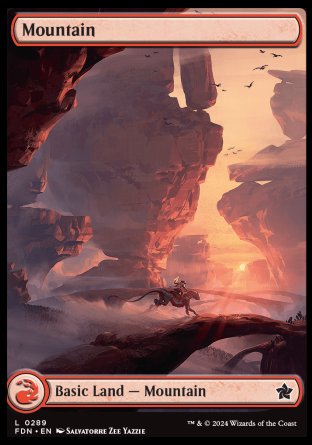 (289) Magic The Gathering Magic: The Gathering Foundations: Extras Single: Mountain (V.2) Holo Land