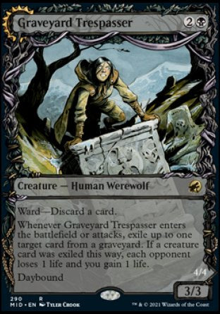(290) Magic The Gathering Innistrad: Midnight Hunt: Extras Single: Graveyard Trespasser // Graveyard Glutton Holo Rare