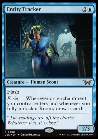 (290) Magic The Gathering Duskmourn: House of Horror: Extras Single: Entity Tracker (V.1) Rare